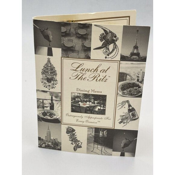 Lunch at The Ritz Scorpio Zodiac Post Dangle Earrings VTG 90s Signed Menu Card - Picture 8 of 8